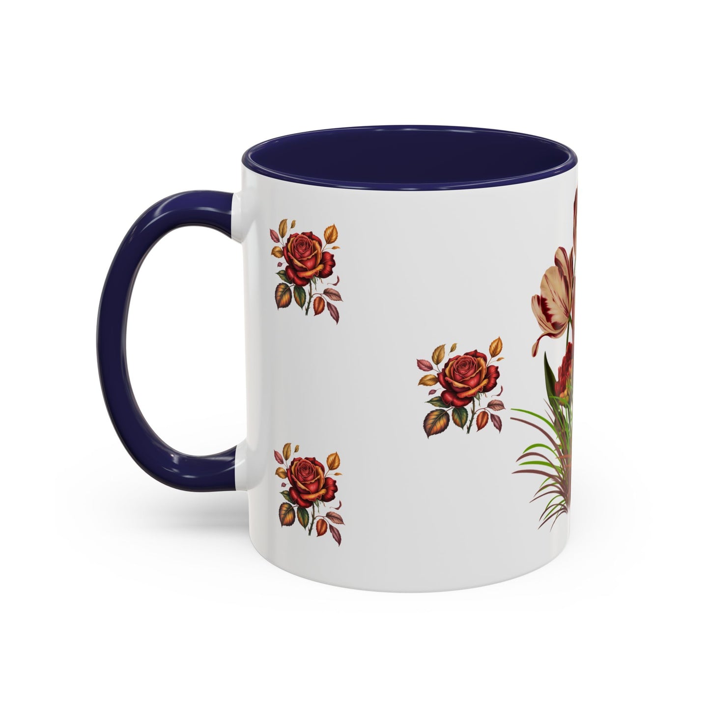 Floral Accent Coffee Mug, Boho Floral Mug.