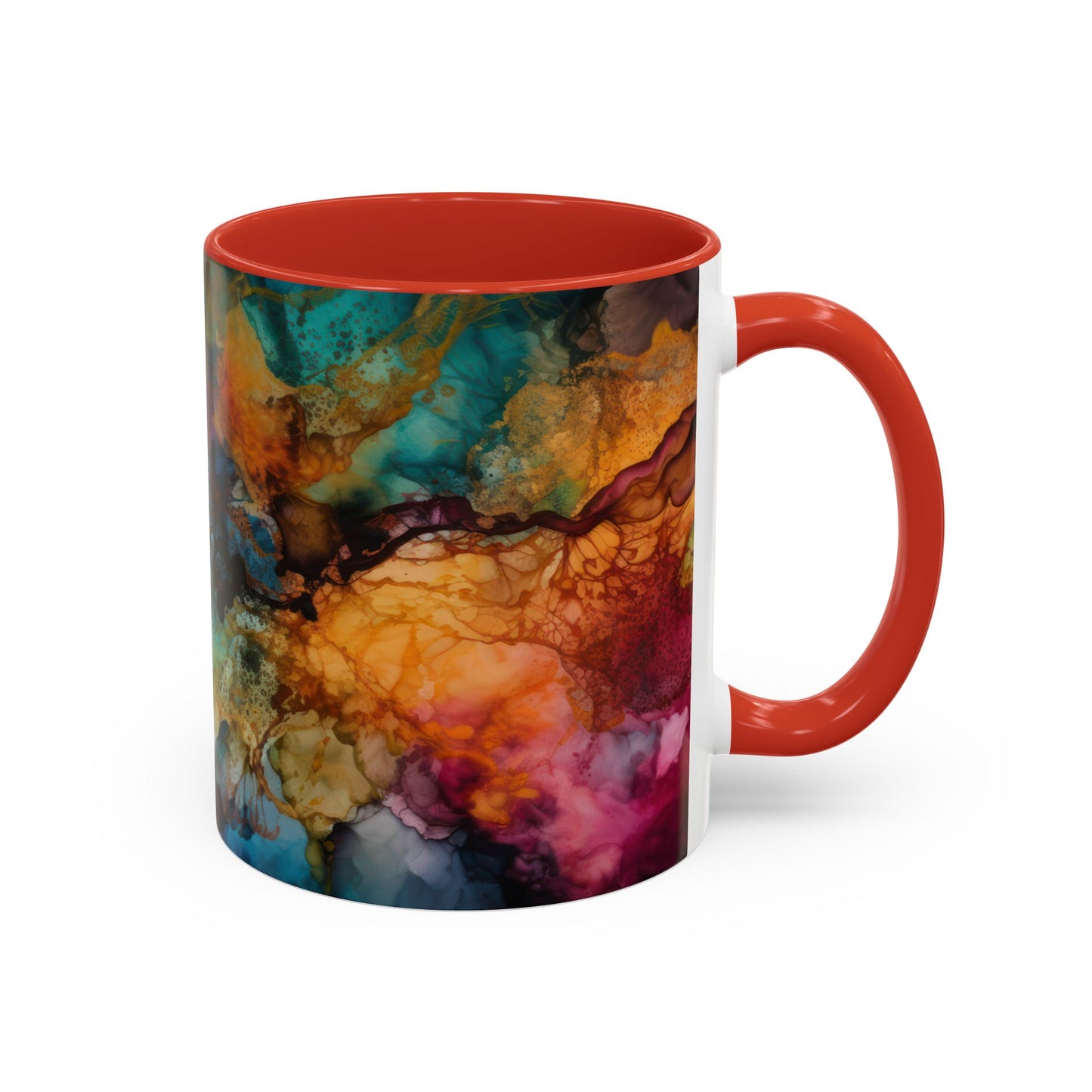 Vibrant Accent Coffee Mug - Colorful Art Mug for Coffee Lovers.