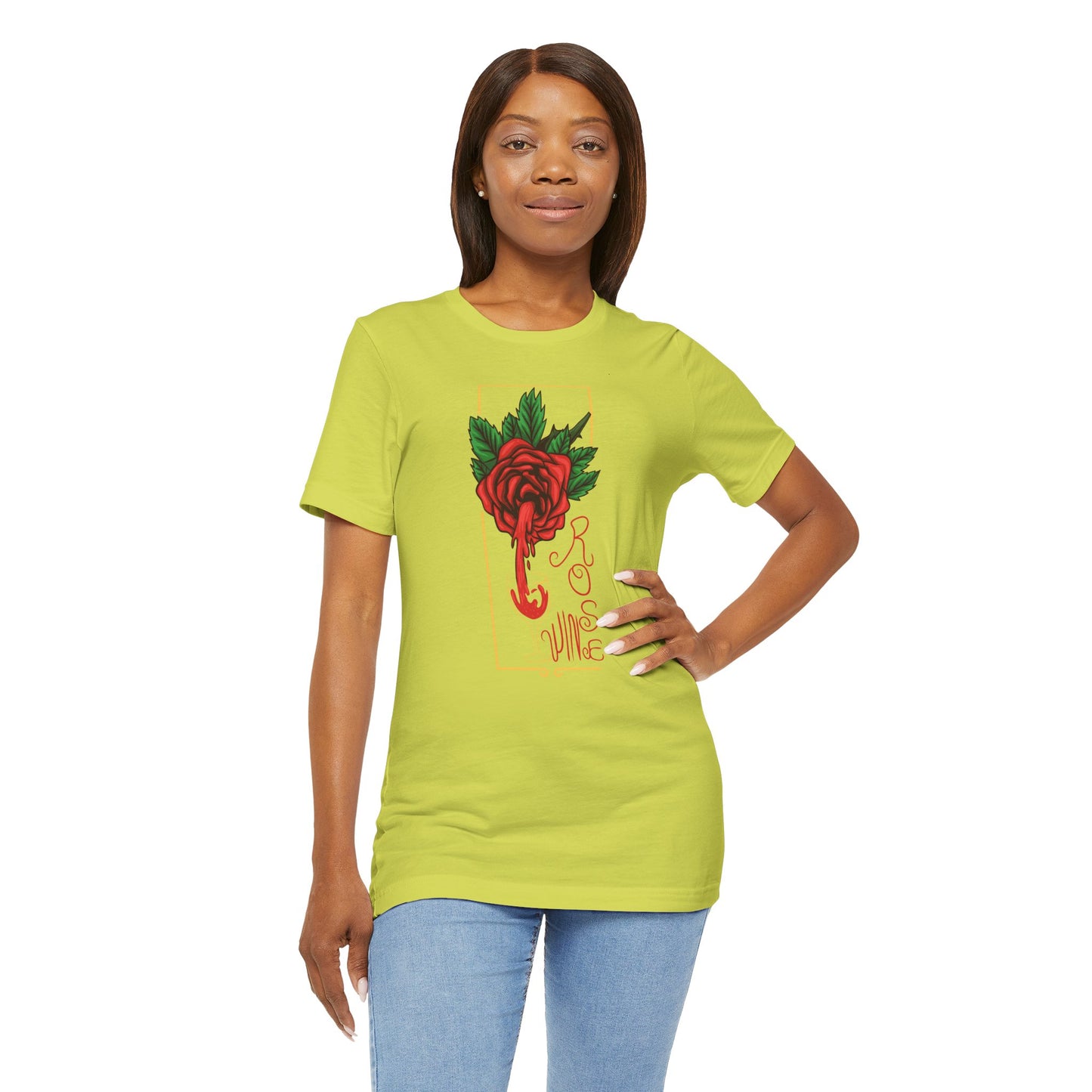 Rose Wine Unisex Tee, Perfect for Wine Lovers, Gifts for Her, Casual Date Night, Summer Apparel, Floral Graphic Shirt