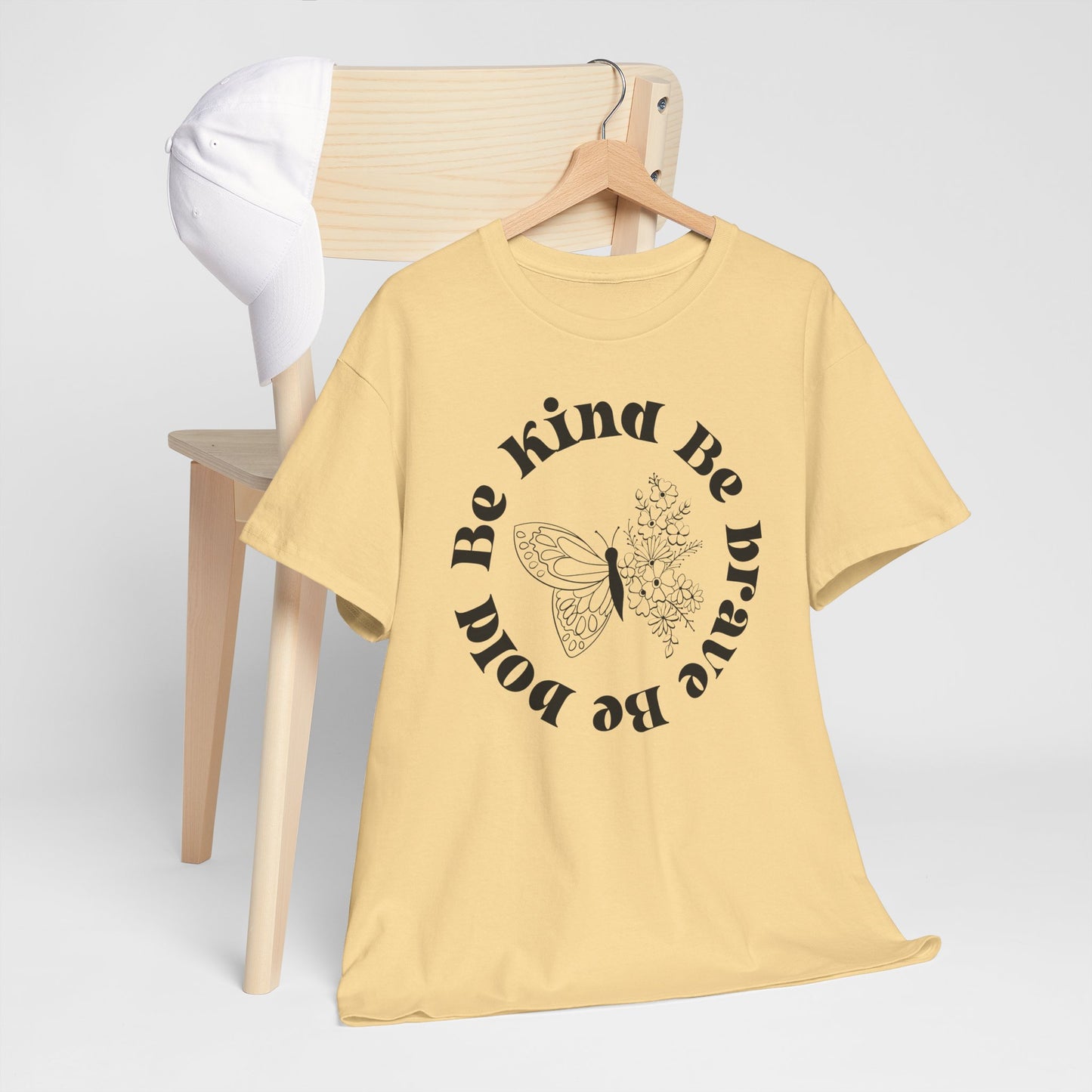 Unisex Heavy Cotton Tee - "Be Kind, Be Brave, Be Bold"