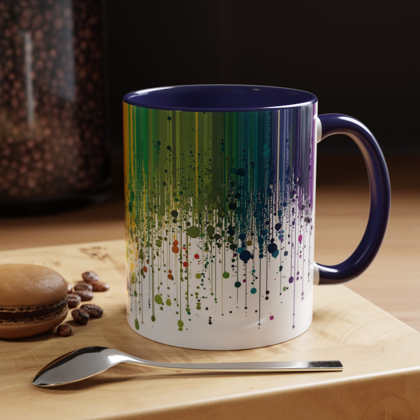 Vibrant Drip Pattern Ceramic Coffee Mug.
