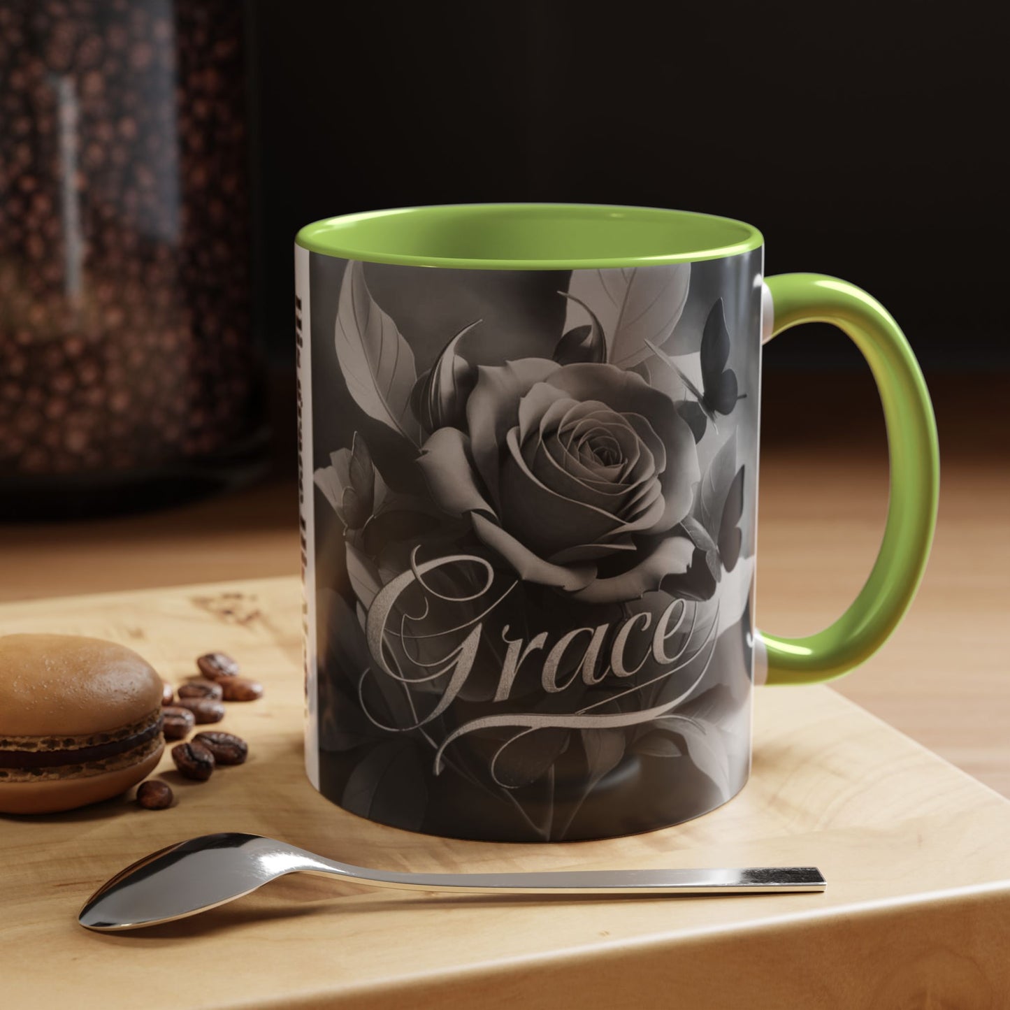 Floral Inspirational Coffee Mug, His Grace His Mercy.