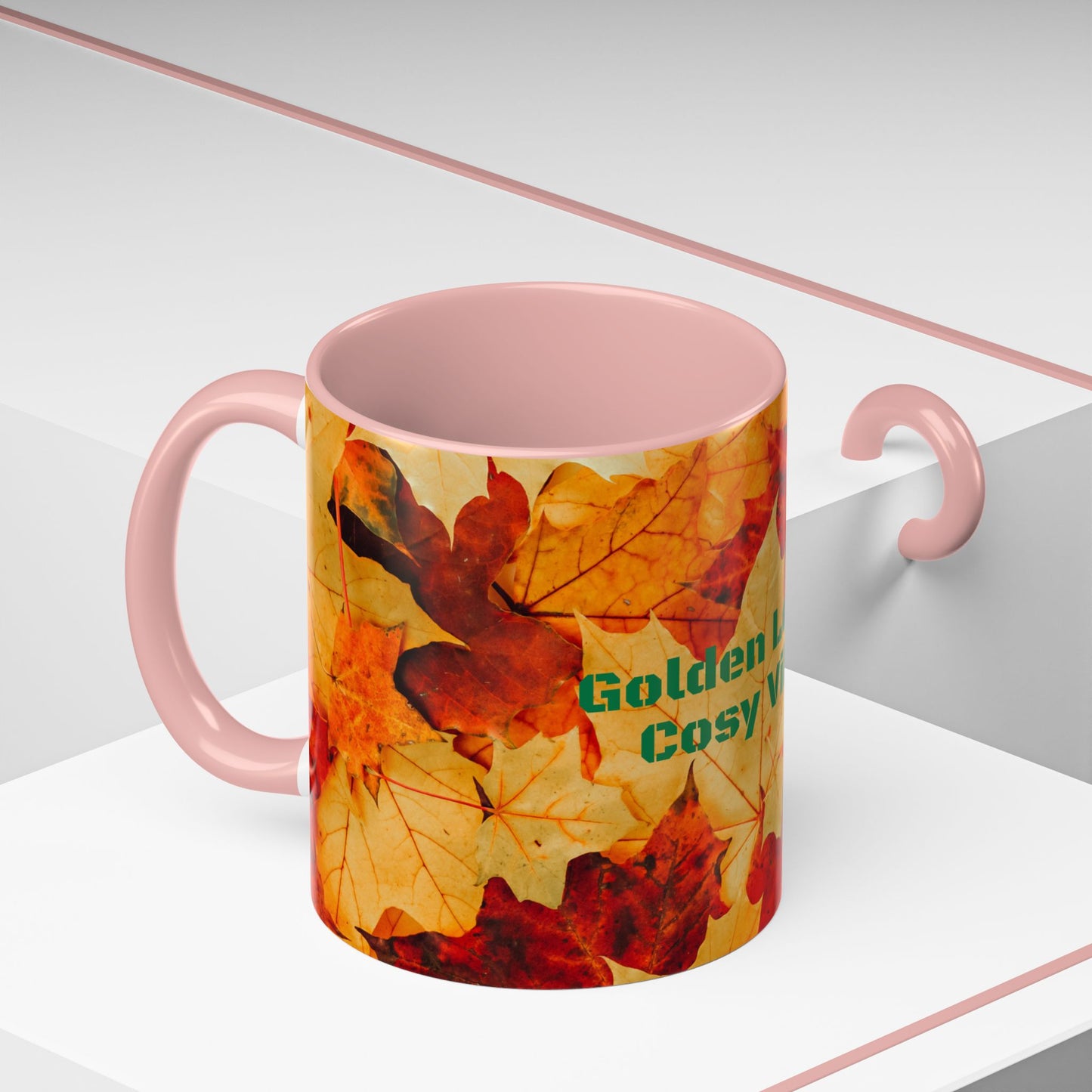 Leafy Falls Vibes, Accent Coffee Mug.