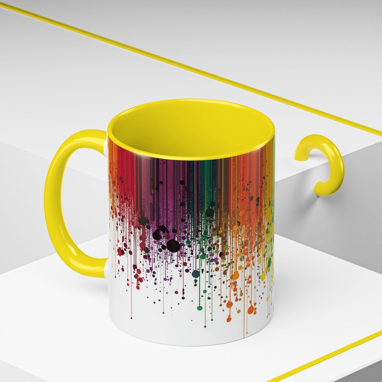Vibrant Drip Pattern Ceramic Coffee Mug.