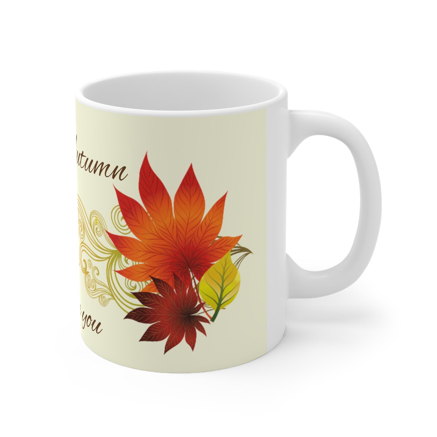 Autumn-Inspired Ceramic Coffee Cups - 'Hello Autumn, We Love You!!.