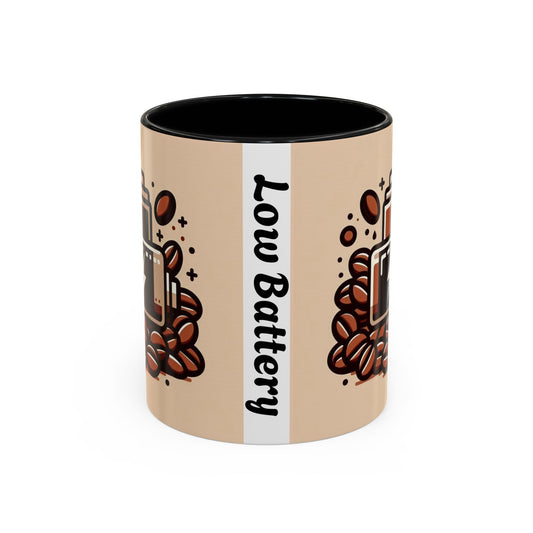 Low Battery Coffee Mug, Funny Coffee Cup, Gift for Caffeine Lovers, Unique Office Mug, Java Enthusiast Cup