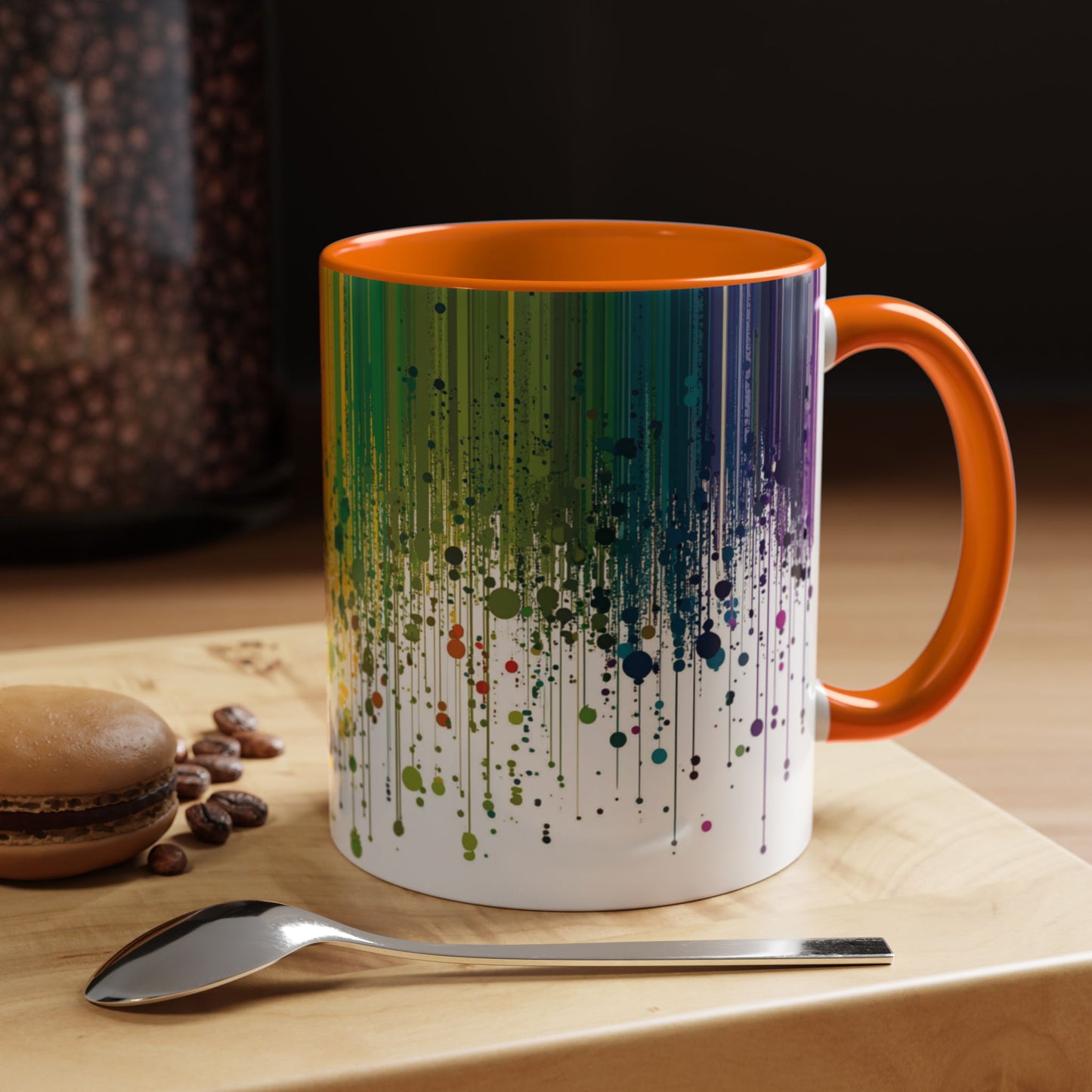 Vibrant Drip Pattern Ceramic Coffee Mug.