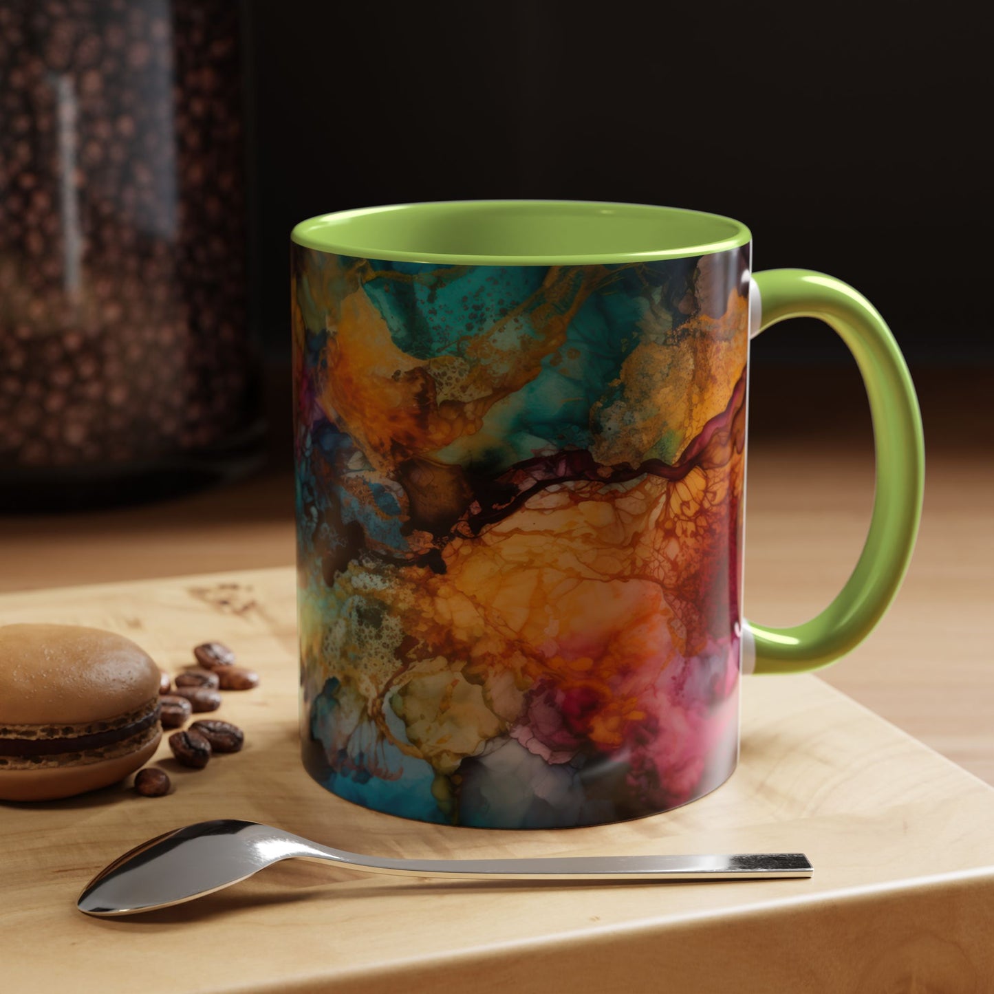 Vibrant Accent Coffee Mug - Colorful Art Mug for Coffee Lovers.