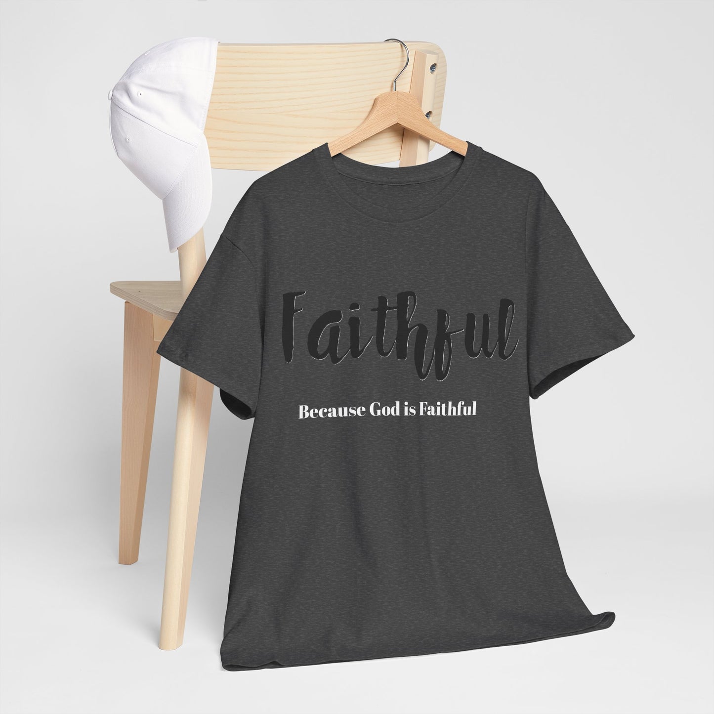 Faithful Unisex Heavy Cotton Tee, Christian Apparel.