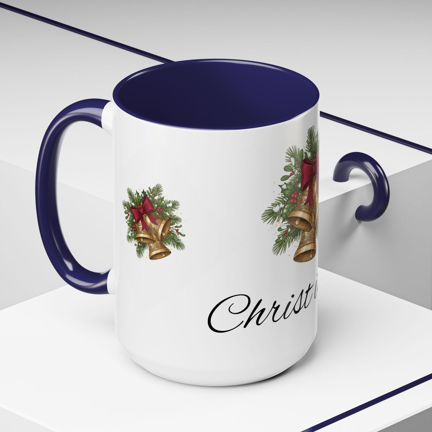 Christmas Bells 'Christ is King' Accent Coffee Mug