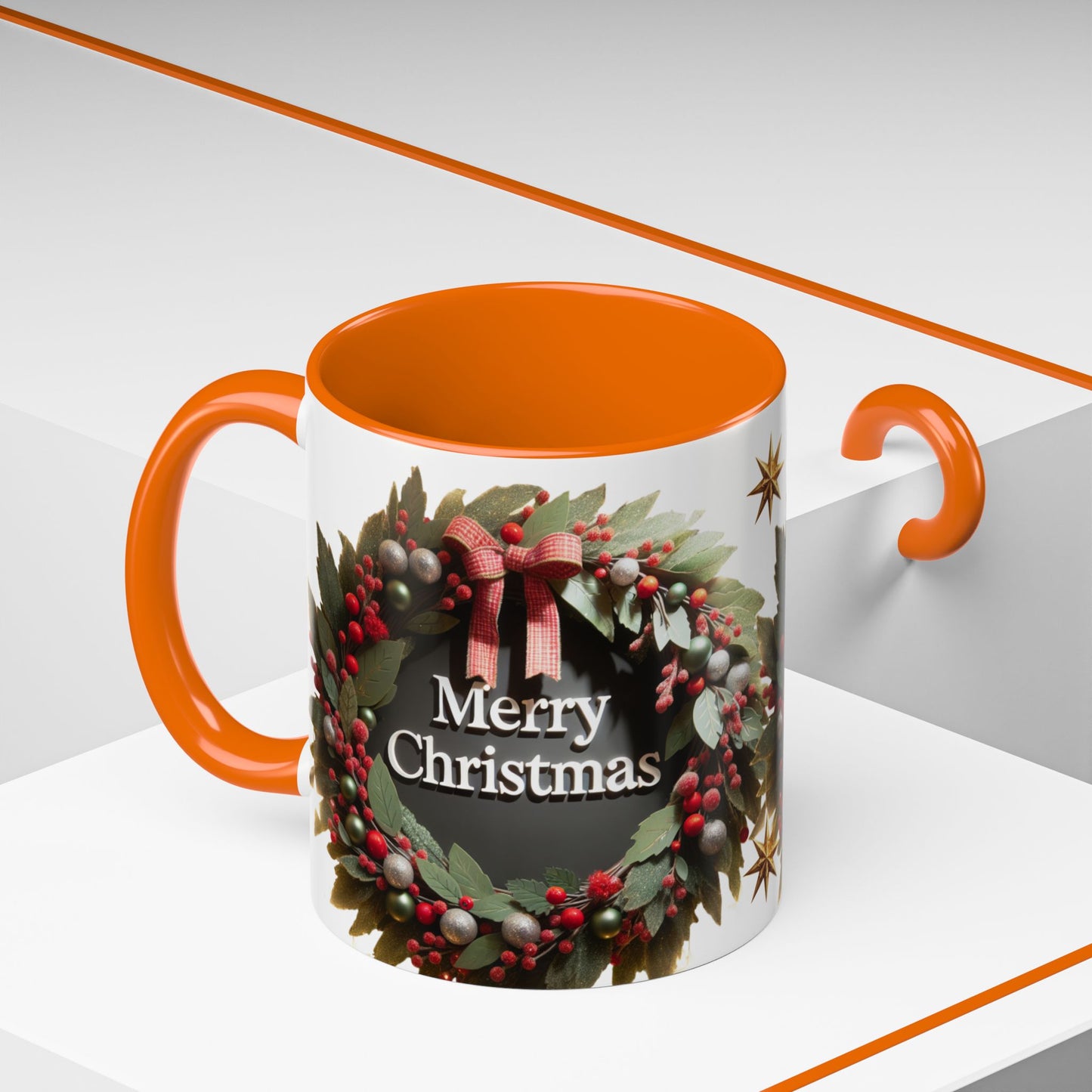 Festive Merry Christmas Mug, Holiday Coffee Cup.