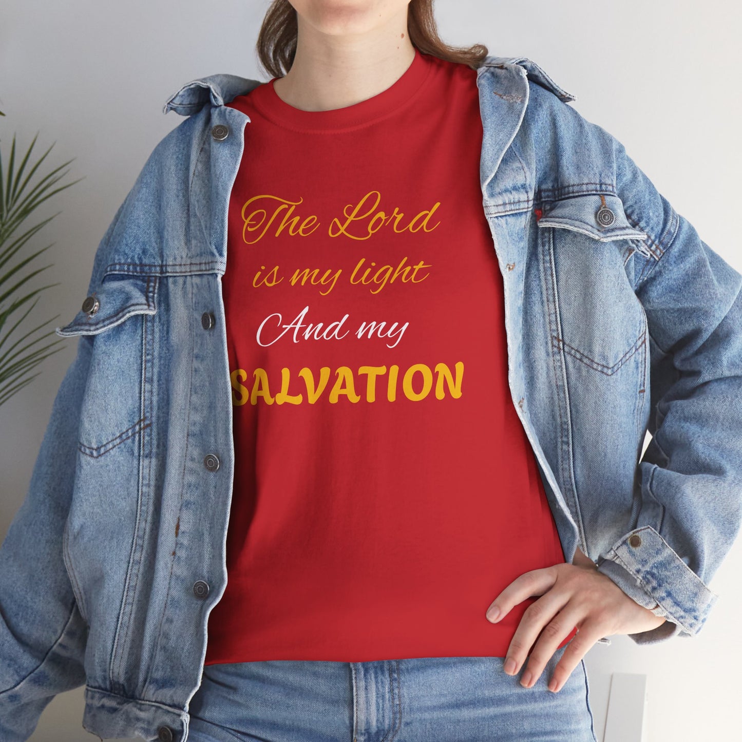 Inspirational Unisex Heavy Cotton Tee - 'The Lord is my light and my SALVATION'