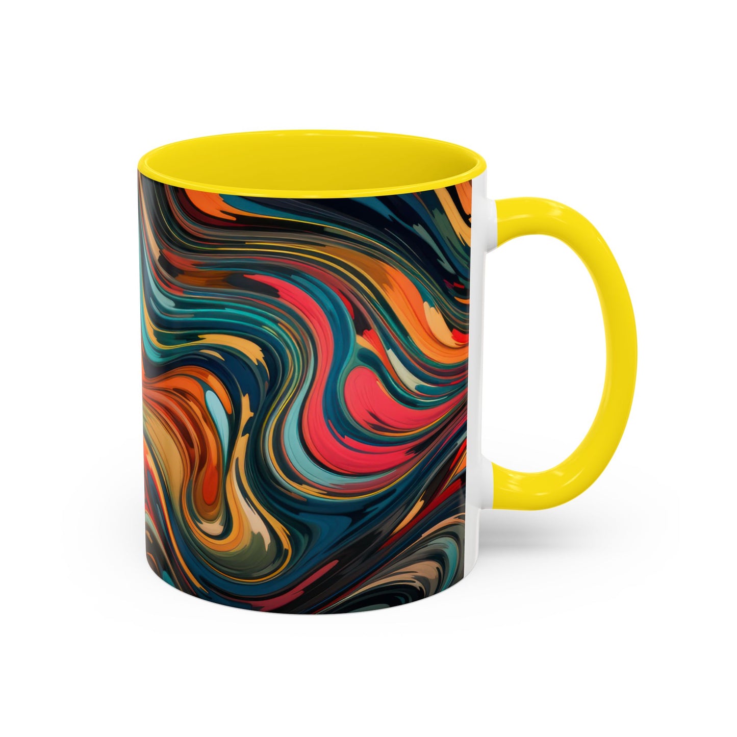 Vibrant Accent Coffee Mug, Artistic Mug Design Colorful Drinkware.