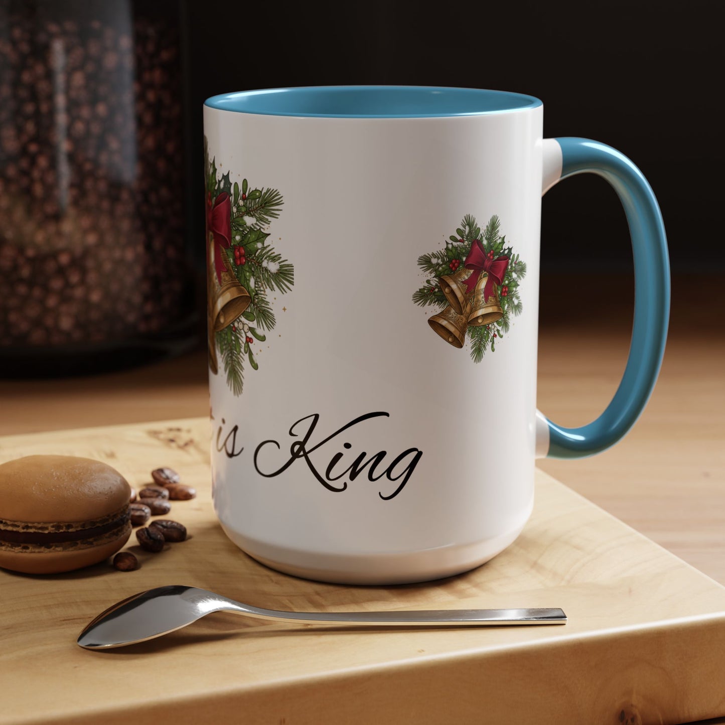 Christmas Bells 'Christ is King' Accent Coffee Mug