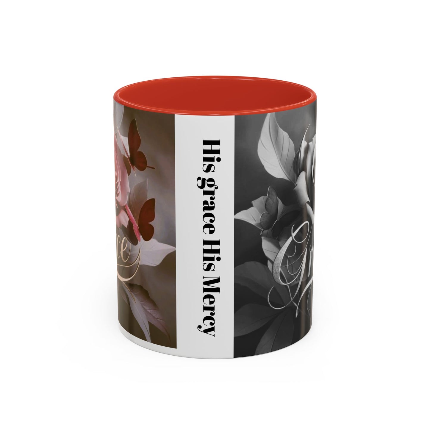 Floral Inspirational Coffee Mug, His Grace His Mercy.