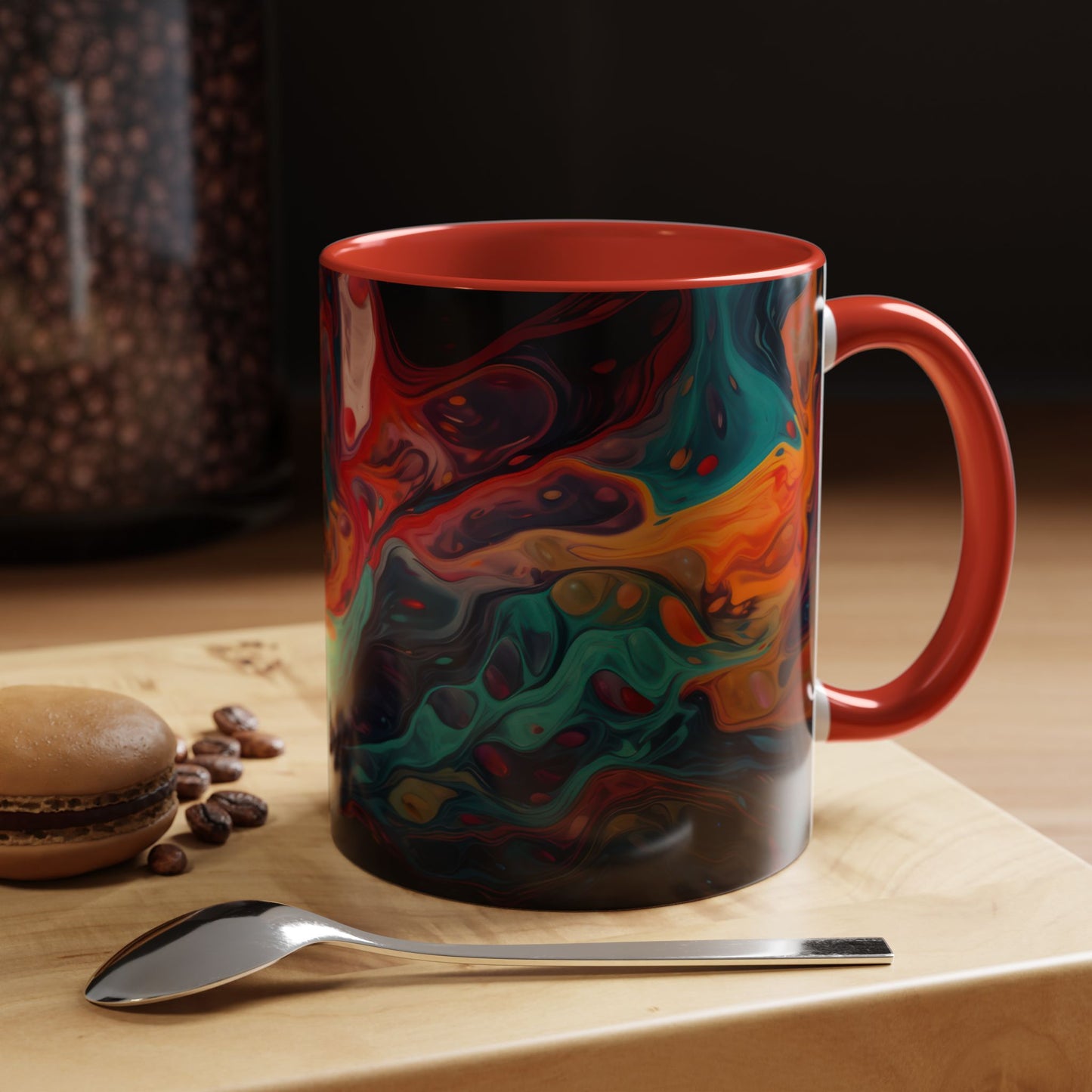 Colorful Abstract Accent Coffee Mug - Unique Art Mug.