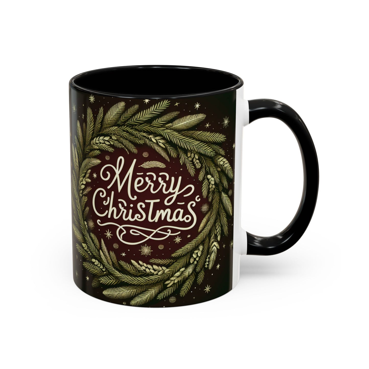 Merry Christmas Accent Coffee Mug