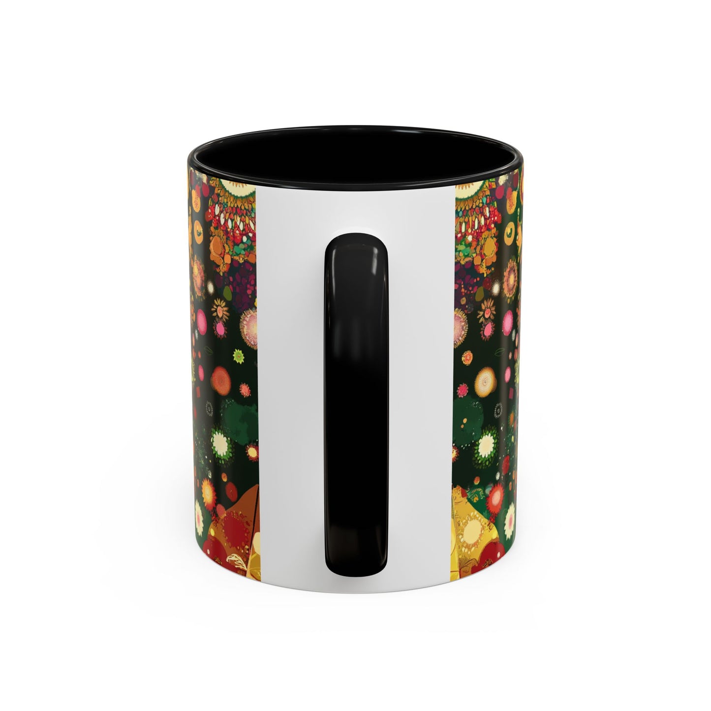 Vibrant Mandala Accent Coffee Mug, Colorful Drinkware.