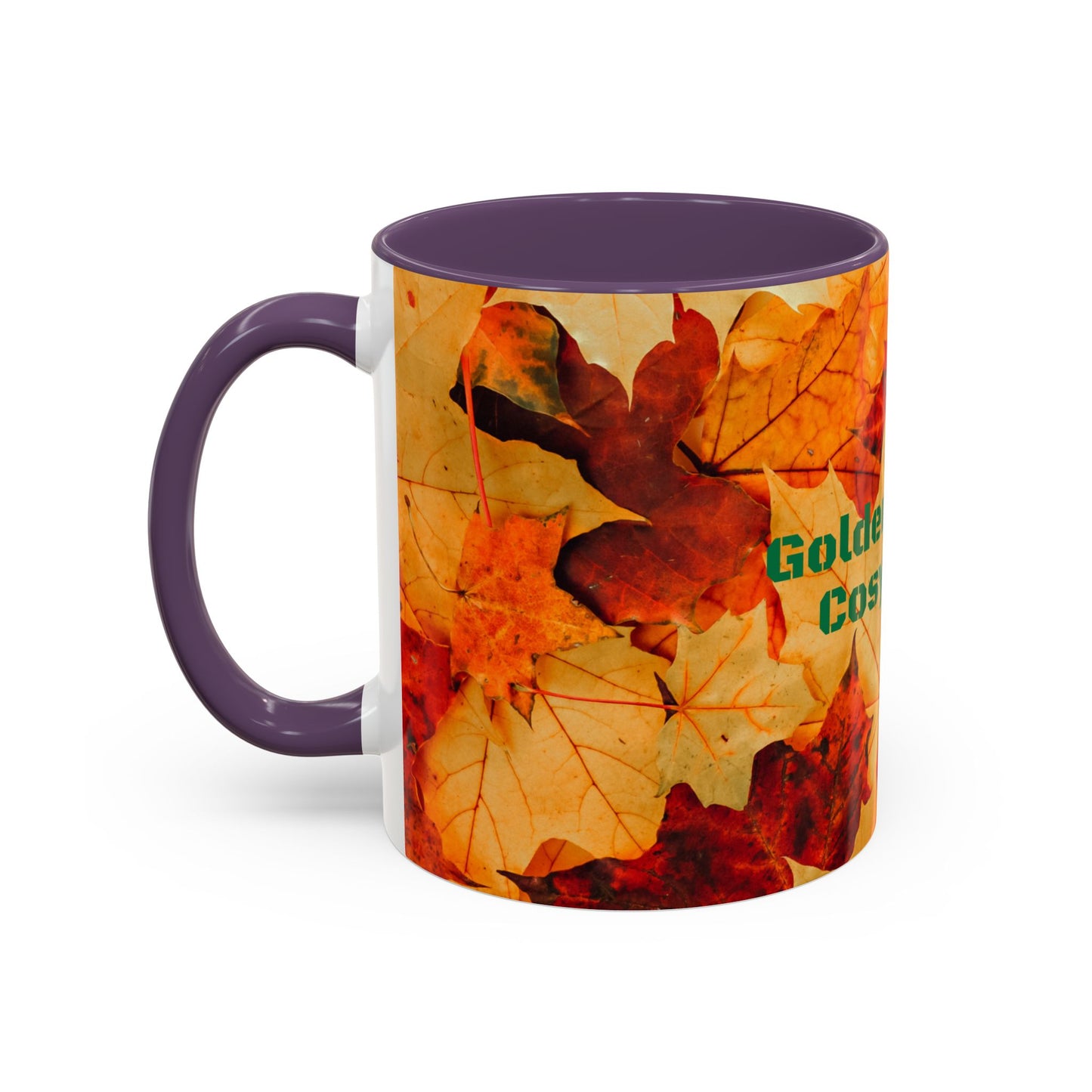Leafy Falls Vibes, Accent Coffee Mug.