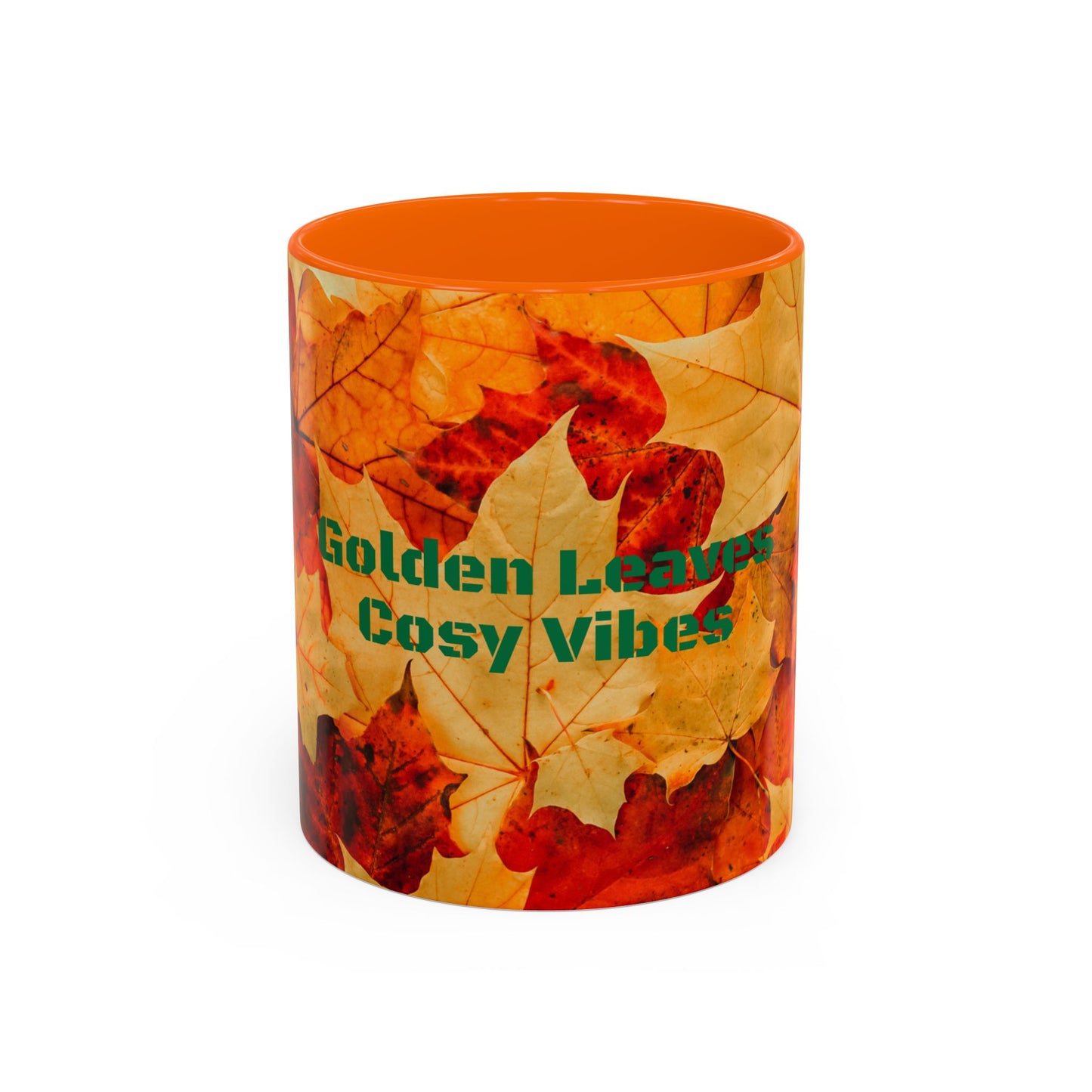 Leafy Falls Vibes, Accent Coffee Mug.