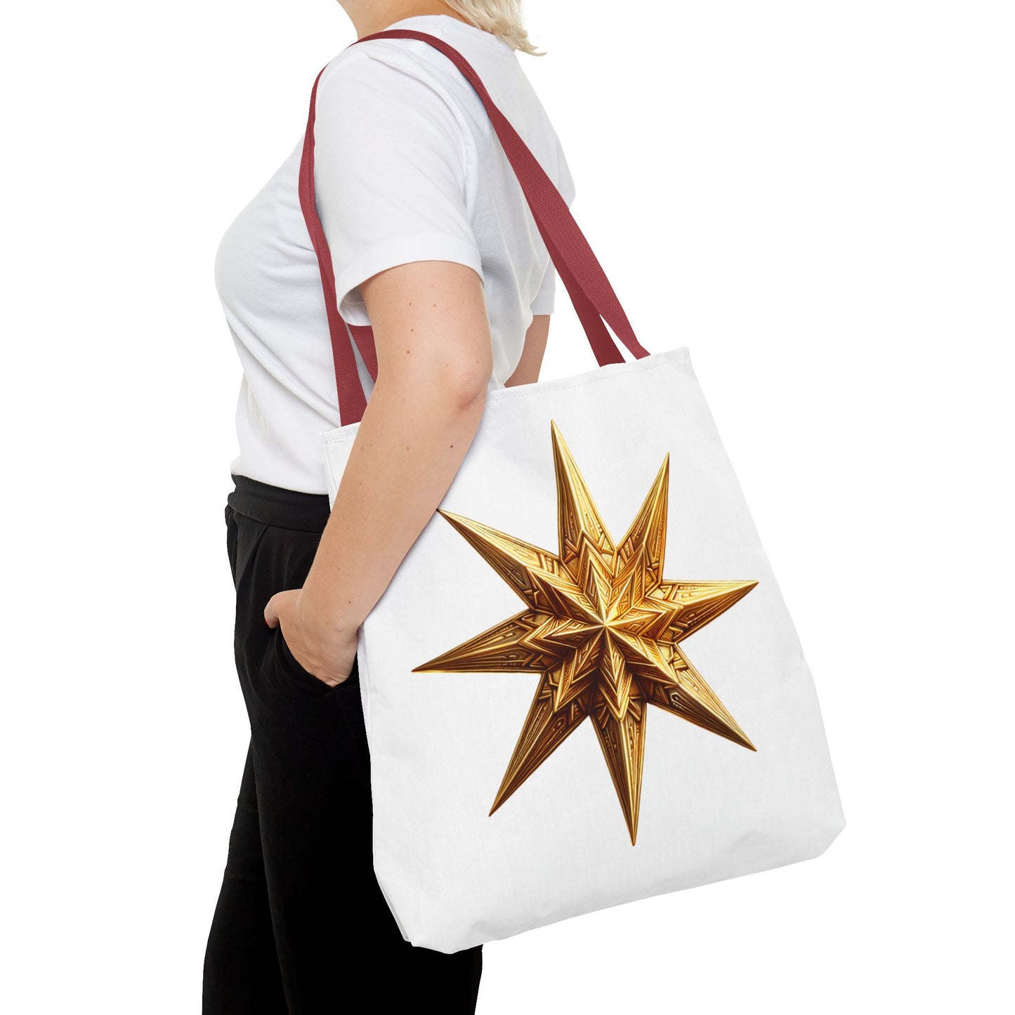 Golden Star Tote Bag, Stylish Reusable Tote, Eco-Friendly Shopping Bag.