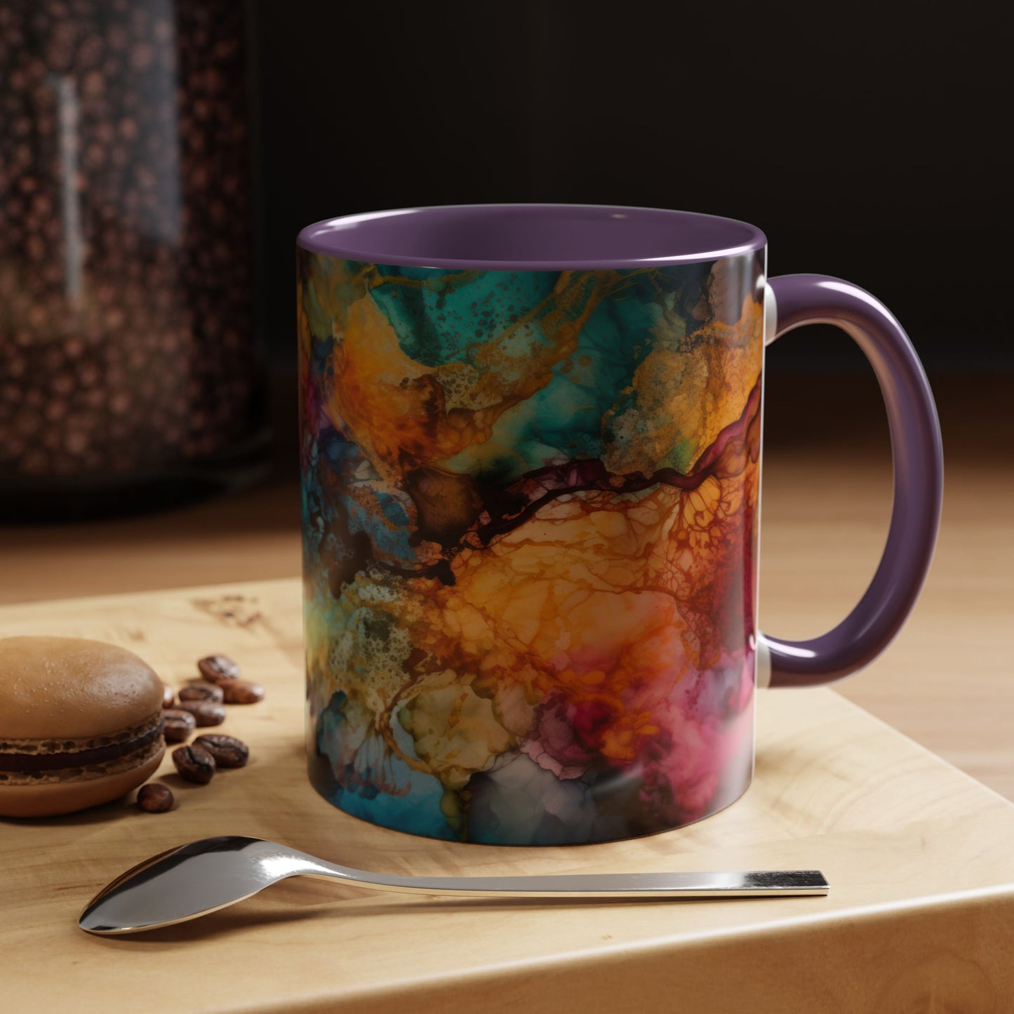 Vibrant Accent Coffee Mug - Colorful Art Mug for Coffee Lovers.