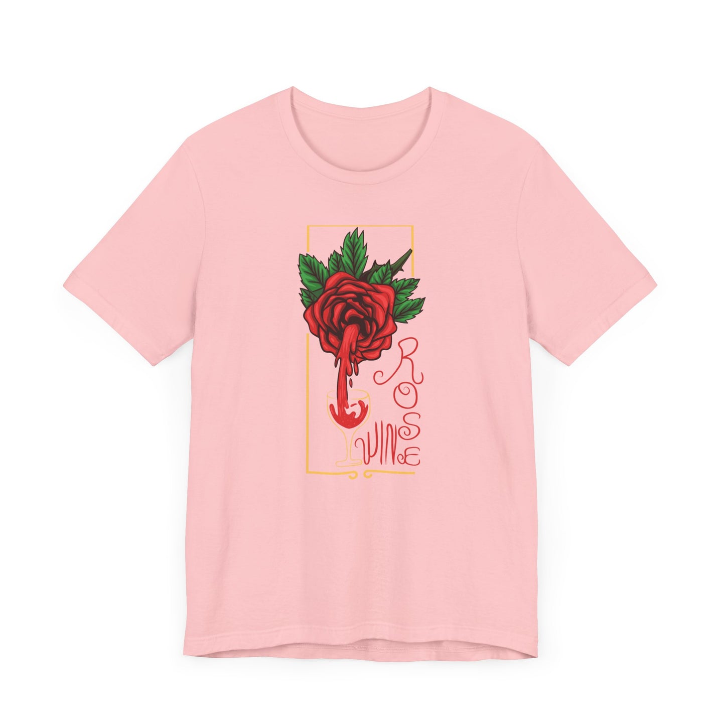 Rose Wine Unisex Tee, Perfect for Wine Lovers, Gifts for Her, Casual Date Night, Summer Apparel, Floral Graphic Shirt