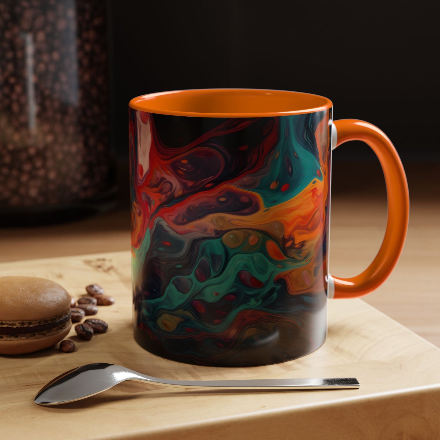 Colorful Abstract Accent Coffee Mug - Unique Art Mug.