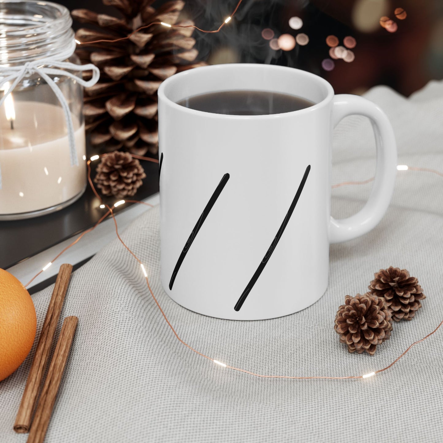 Minimalist Black Stripe Modern  Ceramic Mug
