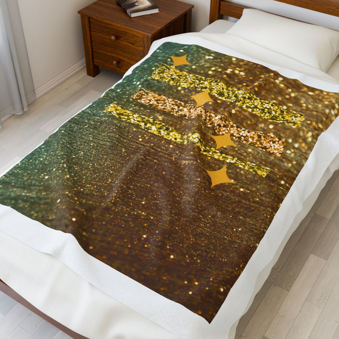 Shimmering Glitter Velveteen Plush Blanket | Cozy Gift for Home Decor, Cozy Throws, Soft Blanket for Winter, Elegant Bedroom Accent