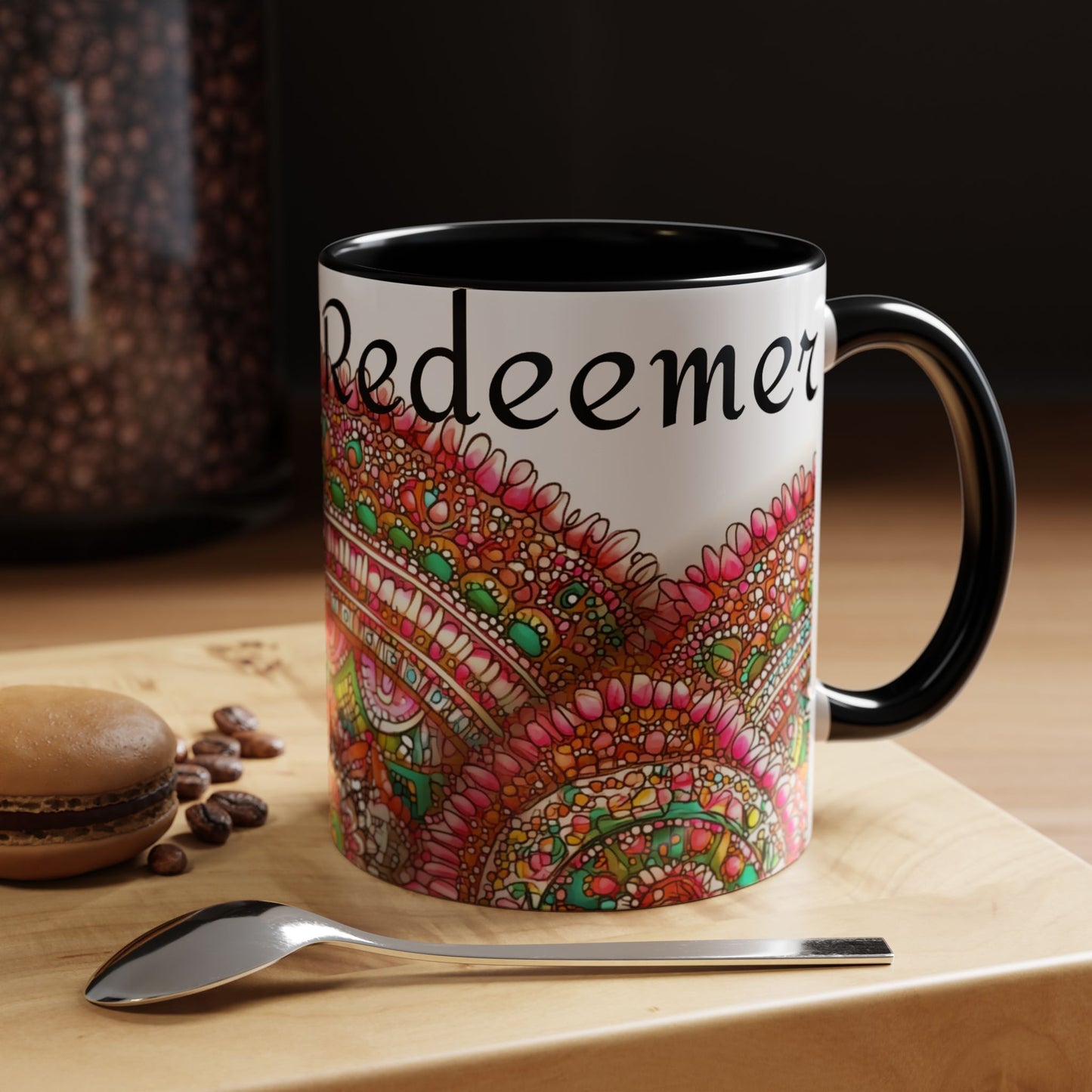 Colorful Spiritual Coffee Mug "God is my Redeemer"