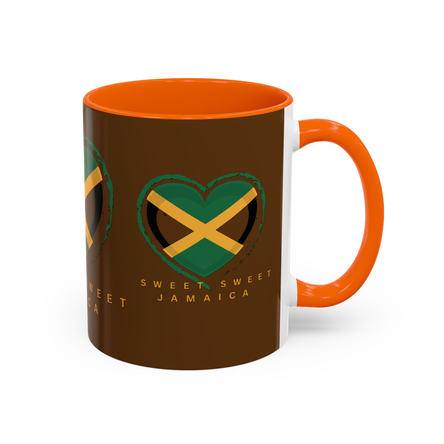 Accent Coffee Mug with Jamaican Heart Design - Perfect for Coffee Lovers, Gift for Travelers, Jamaica Celebration, or Home Decor