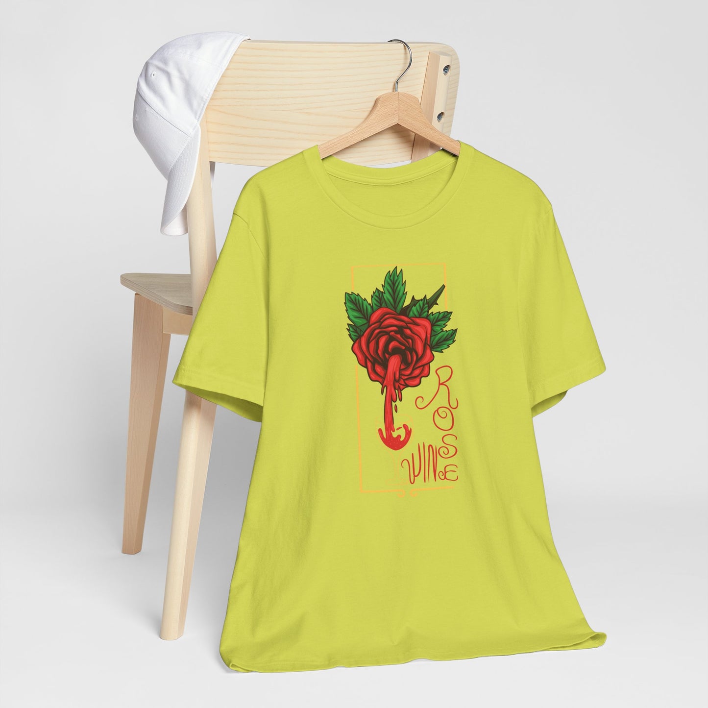 Rose Wine Unisex Tee, Perfect for Wine Lovers, Gifts for Her, Casual Date Night, Summer Apparel, Floral Graphic Shirt