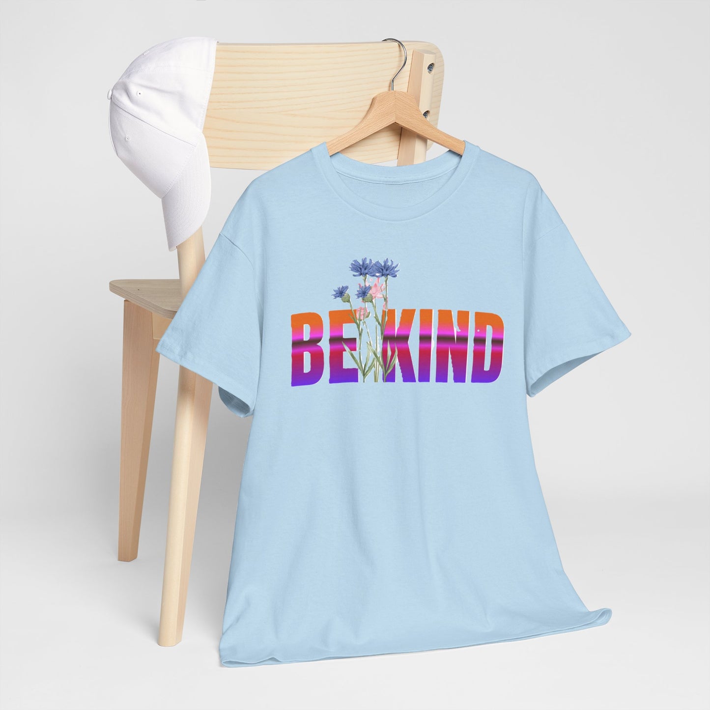 Unisex Heavy Cotton Tee - Be Kind Graphic Tee, Inspirational Shirt, Positive Quote T-Shirt, Everyday Wear, Gifts for Friends, LGBTQ+ Apparel