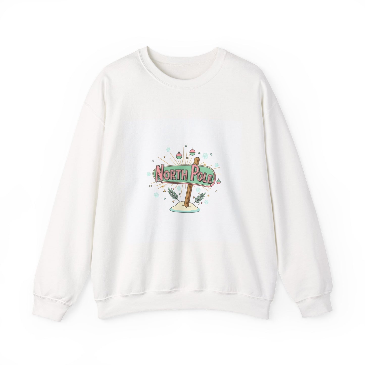 North Pole Sign Sweatshirt | mid century Christmas, retro holiday sign