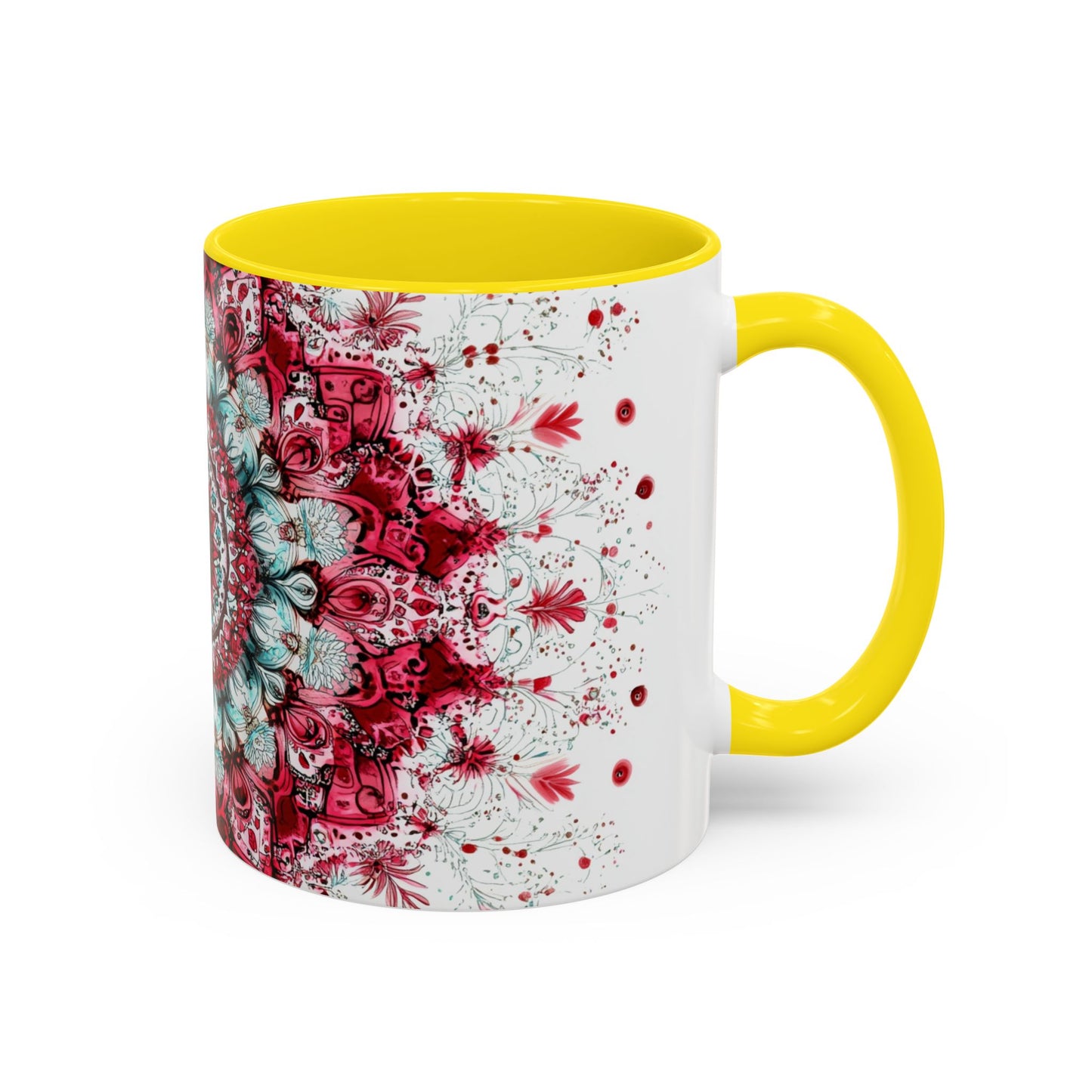 Bohemian Mandala Accent Coffee Mug  Artistic Gift for Coffee Lovers.