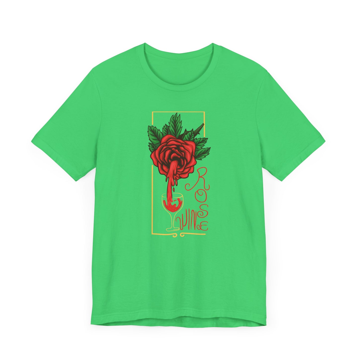 Rose Wine Unisex Tee, Perfect for Wine Lovers, Gifts for Her, Casual Date Night, Summer Apparel, Floral Graphic Shirt