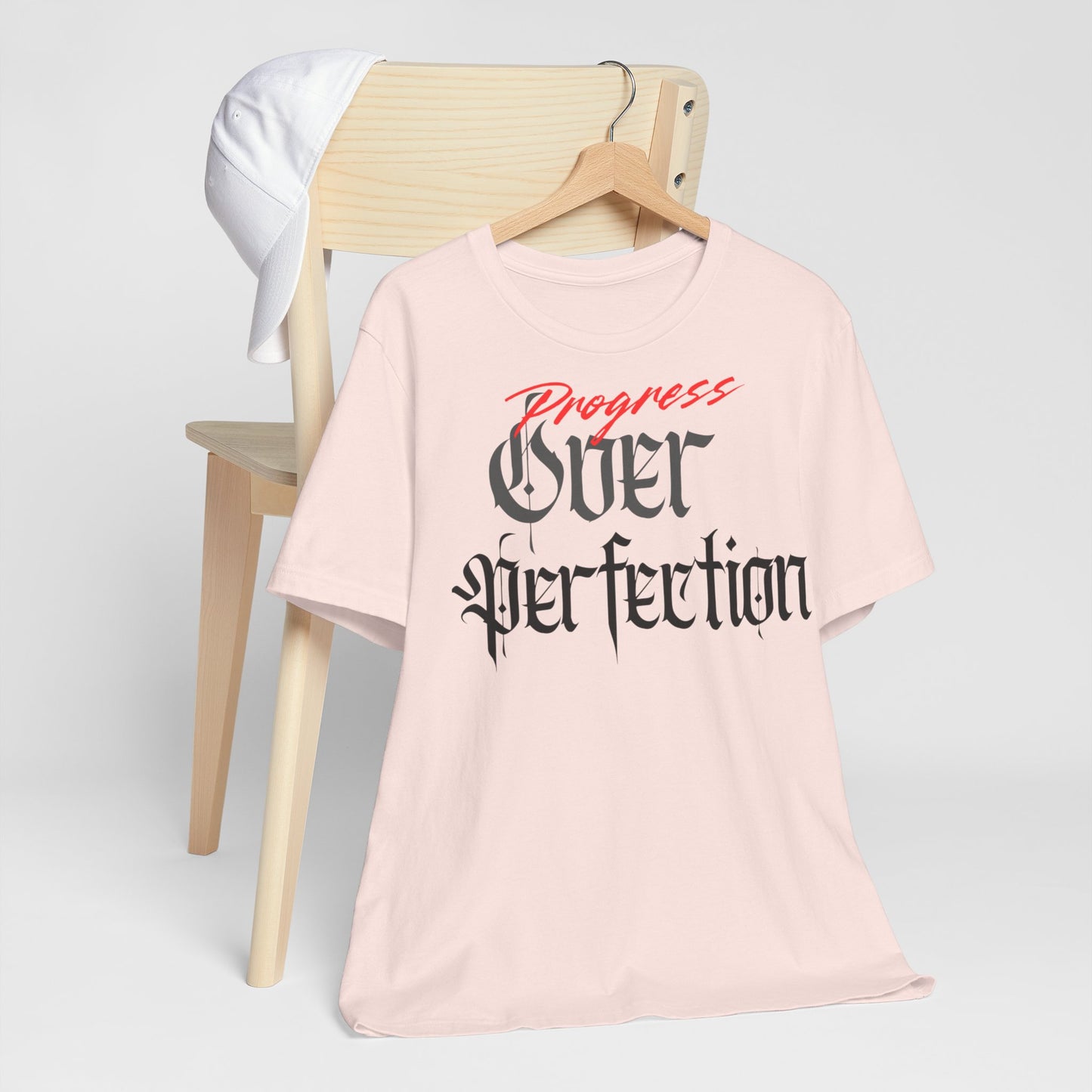 Progress Over Perfection Tee - Casual, Motivational T-Shirt for Self-Improvement.