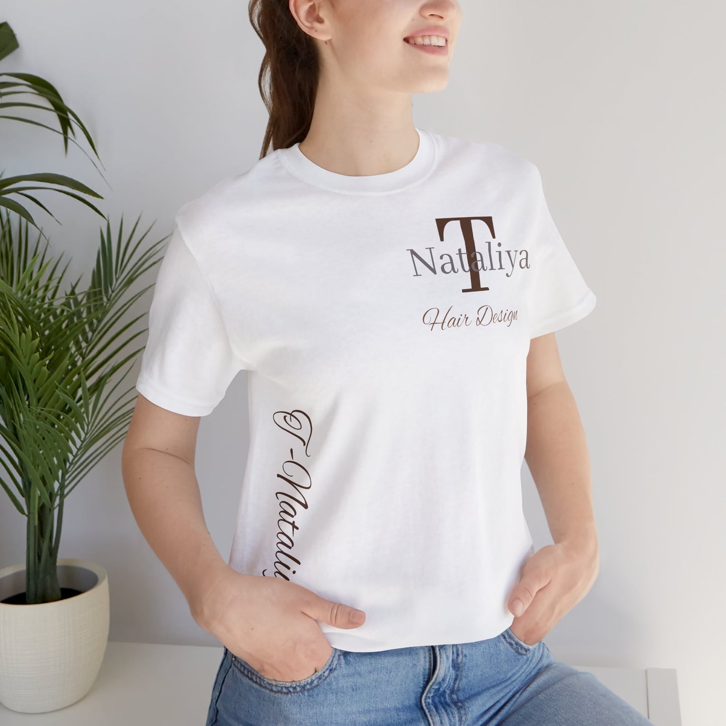 Nataliya Hair Design T-Shirt — Elegant Salon Logo Tee
