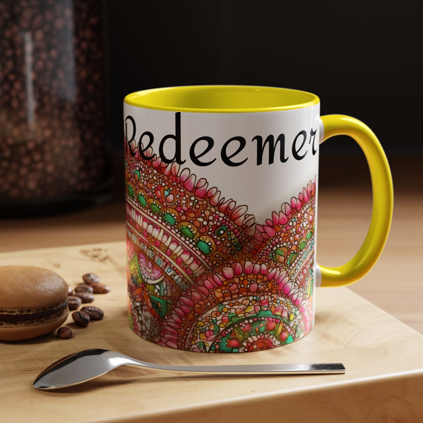 Colorful Spiritual Coffee Mug "God is my Redeemer"