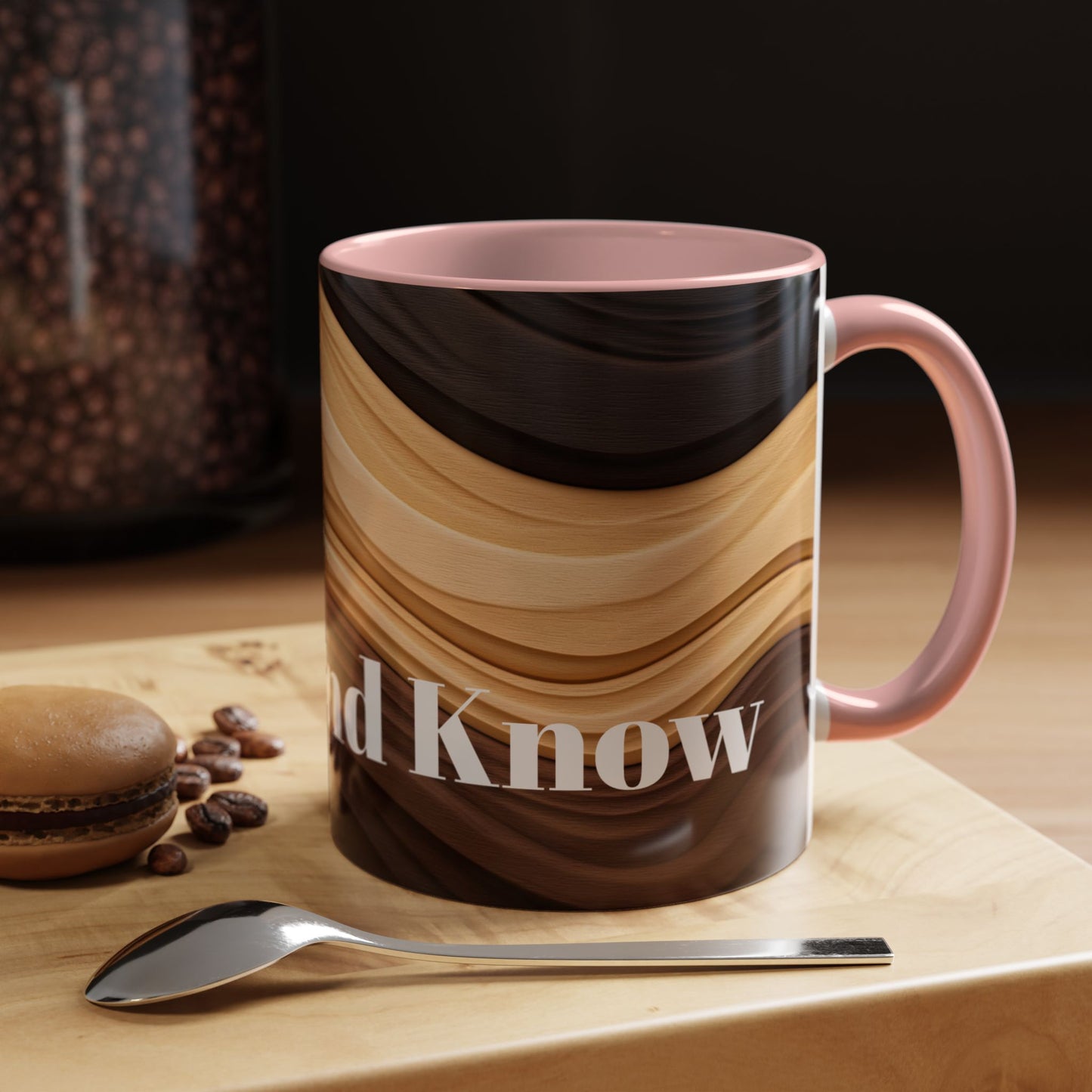 Accent Coffee Mug with Wavy Design.