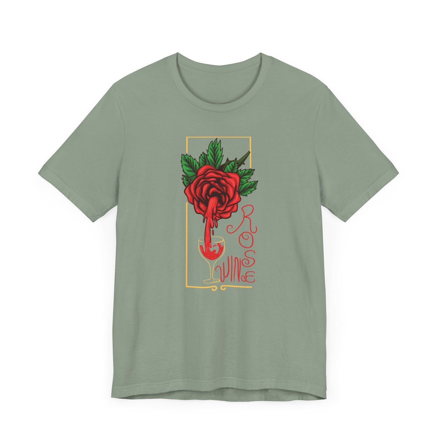 Rose Wine Unisex Tee, Perfect for Wine Lovers, Gifts for Her, Casual Date Night, Summer Apparel, Floral Graphic Shirt