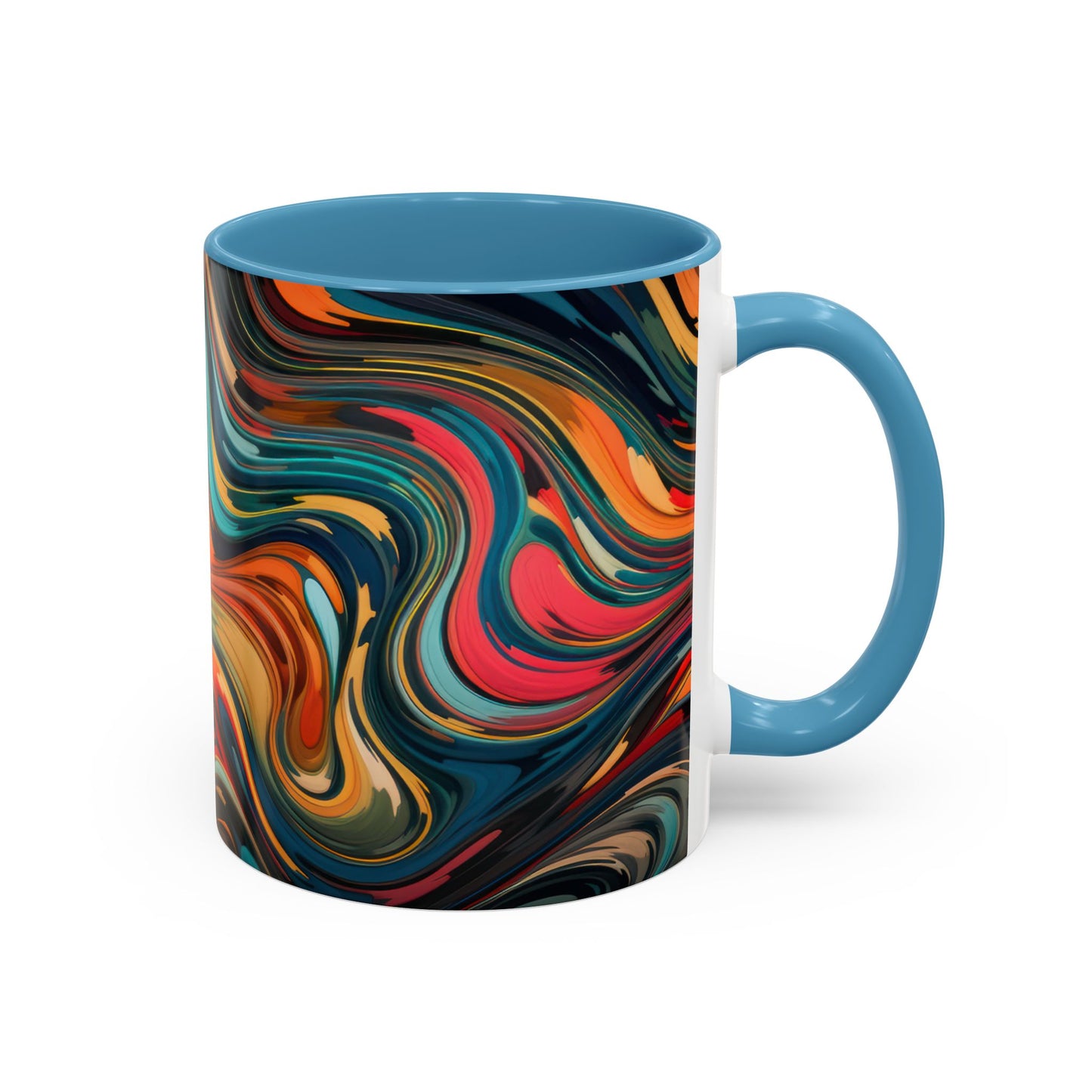 Vibrant Accent Coffee Mug, Artistic Mug Design Colorful Drinkware.