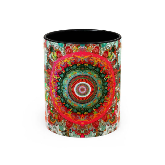 Vibrant Mandala Coffee Mug - Colorful Ceramic Cup for Tea Lovers, Unique Gift for Holidays, Art Decor, Bohemian Home