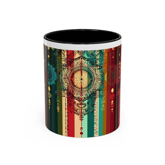 Vibrant Accent Coffee Mug - Colorful Boho Design, Gift for Coffee Lovers, Home Decor, Unique Kitchenware, Artful Mugs