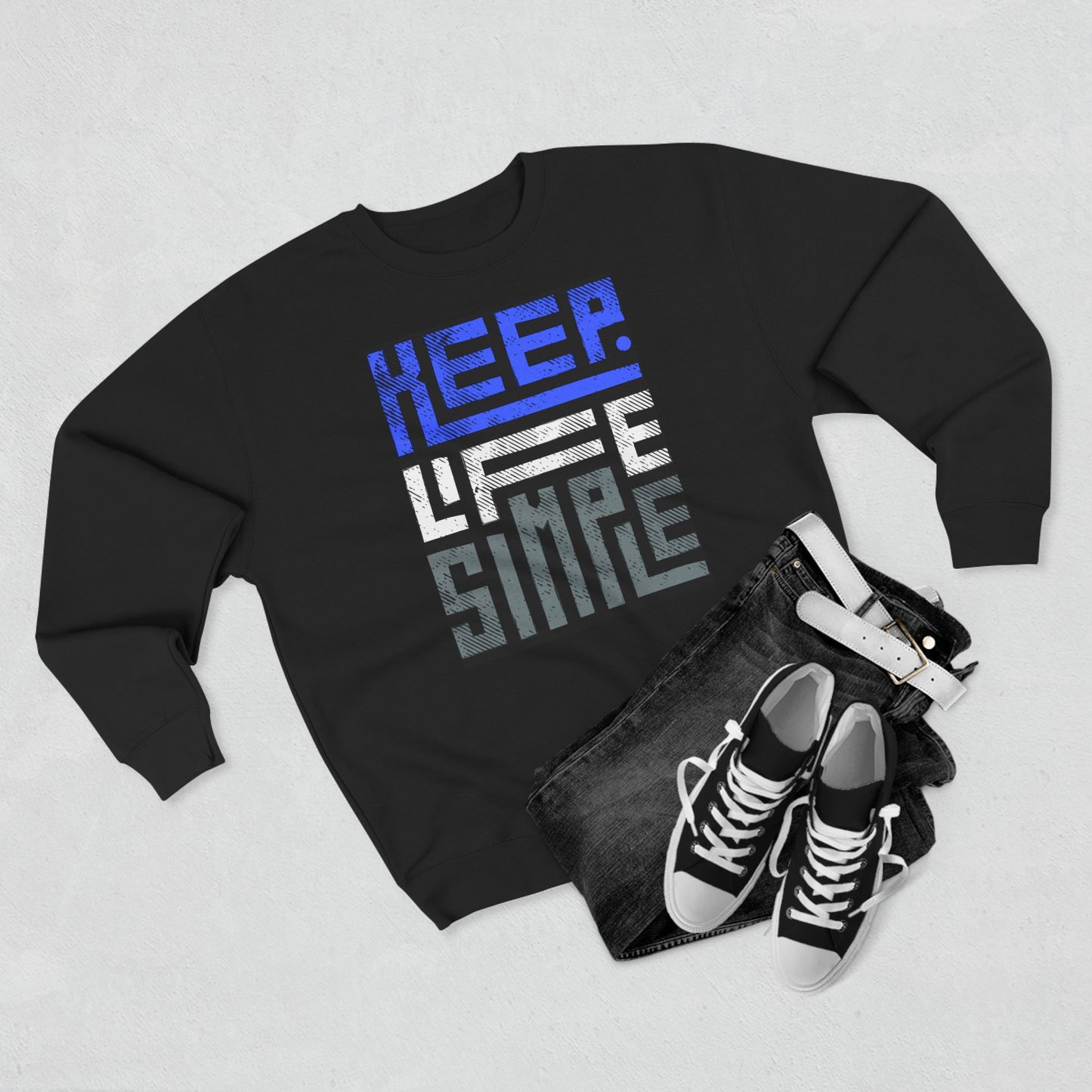 Keep Life Simple Unisex Crewneck Sweatshirt.