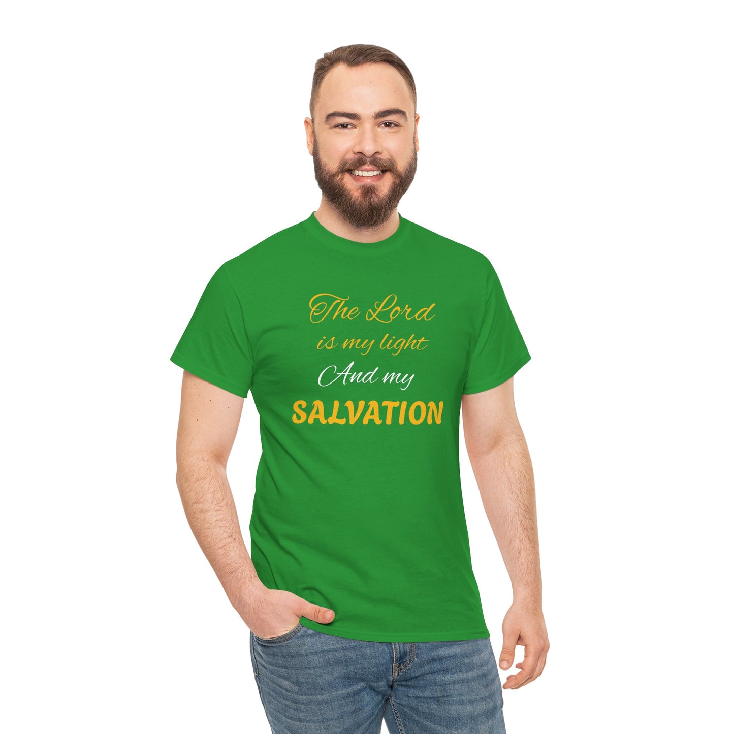Inspirational Unisex Heavy Cotton Tee - 'The Lord is my light and my SALVATION'