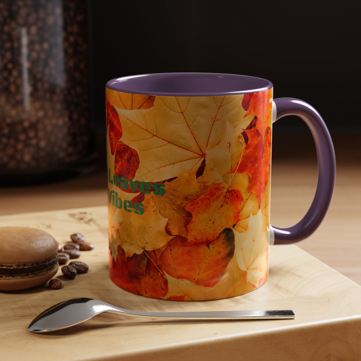 Leafy Falls Vibes, Accent Coffee Mug.