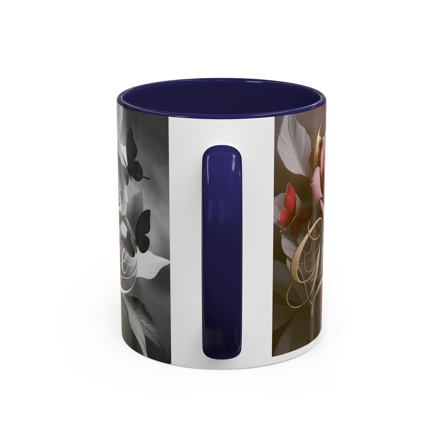 Floral Inspirational Coffee Mug, His Grace His Mercy.