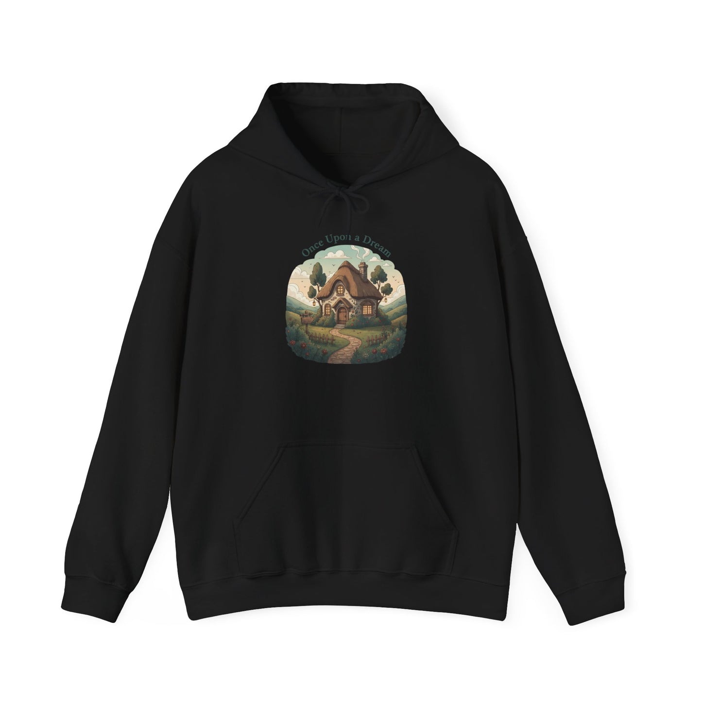 Cozy Winter Village Hoodie | fantasy forest illustration, storybook winter